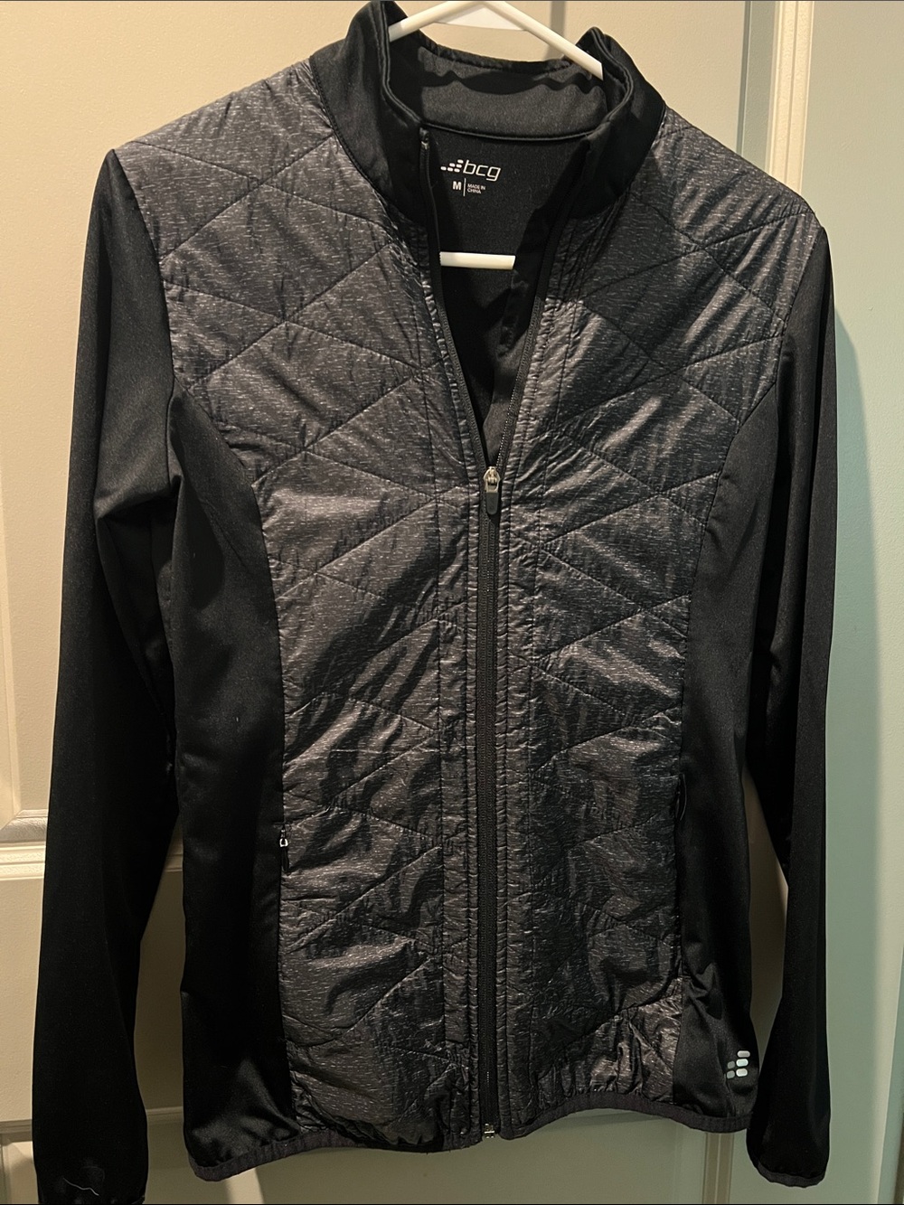bcg Black Quilted Hybrid Utility Jacket